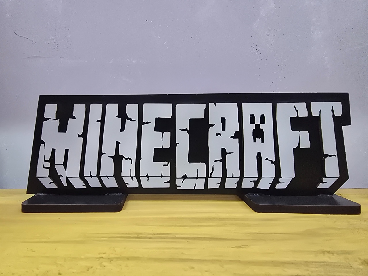 Display 3D Placa Minecraft - Pegue e Dekore