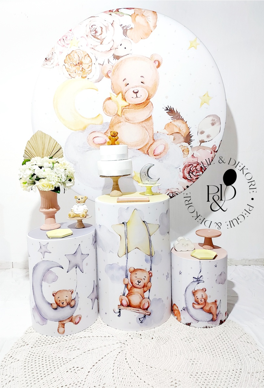 Kit Elegance Ursinho Neutro - Coleção:doce Espera - Pegue e Dekore