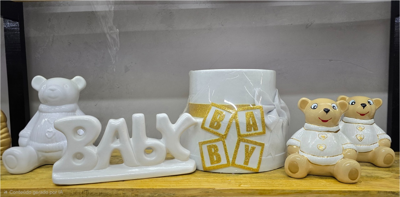 Kit Decoradora Economiza (Urso Baby Branco) - Pegue e Dekore