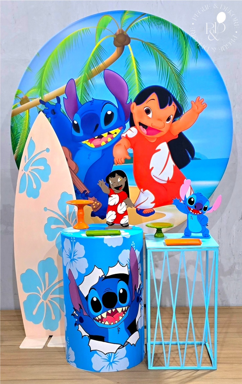 Kit Essencial Lilo Stitch (K9113) - Coleção: Praia & Diversão - Pegue e Dekore