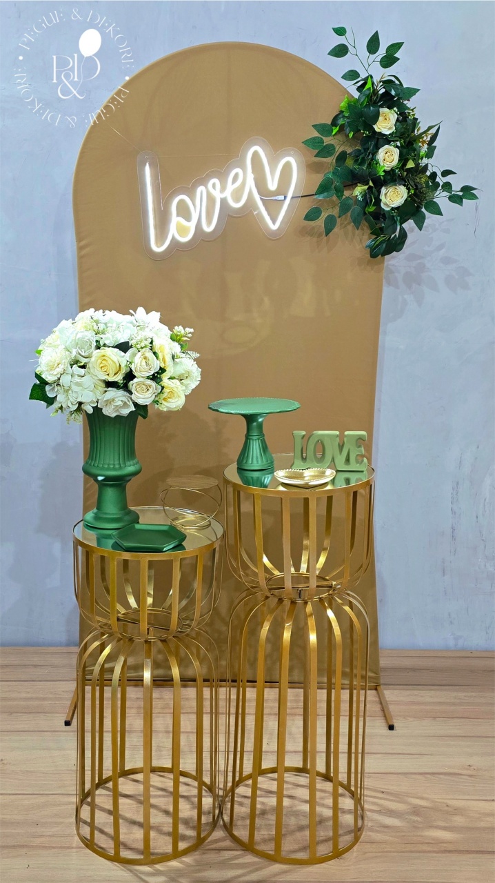 Kit Elegance Love Bege Com Verde Coleção:amor - Pegue e Dekore