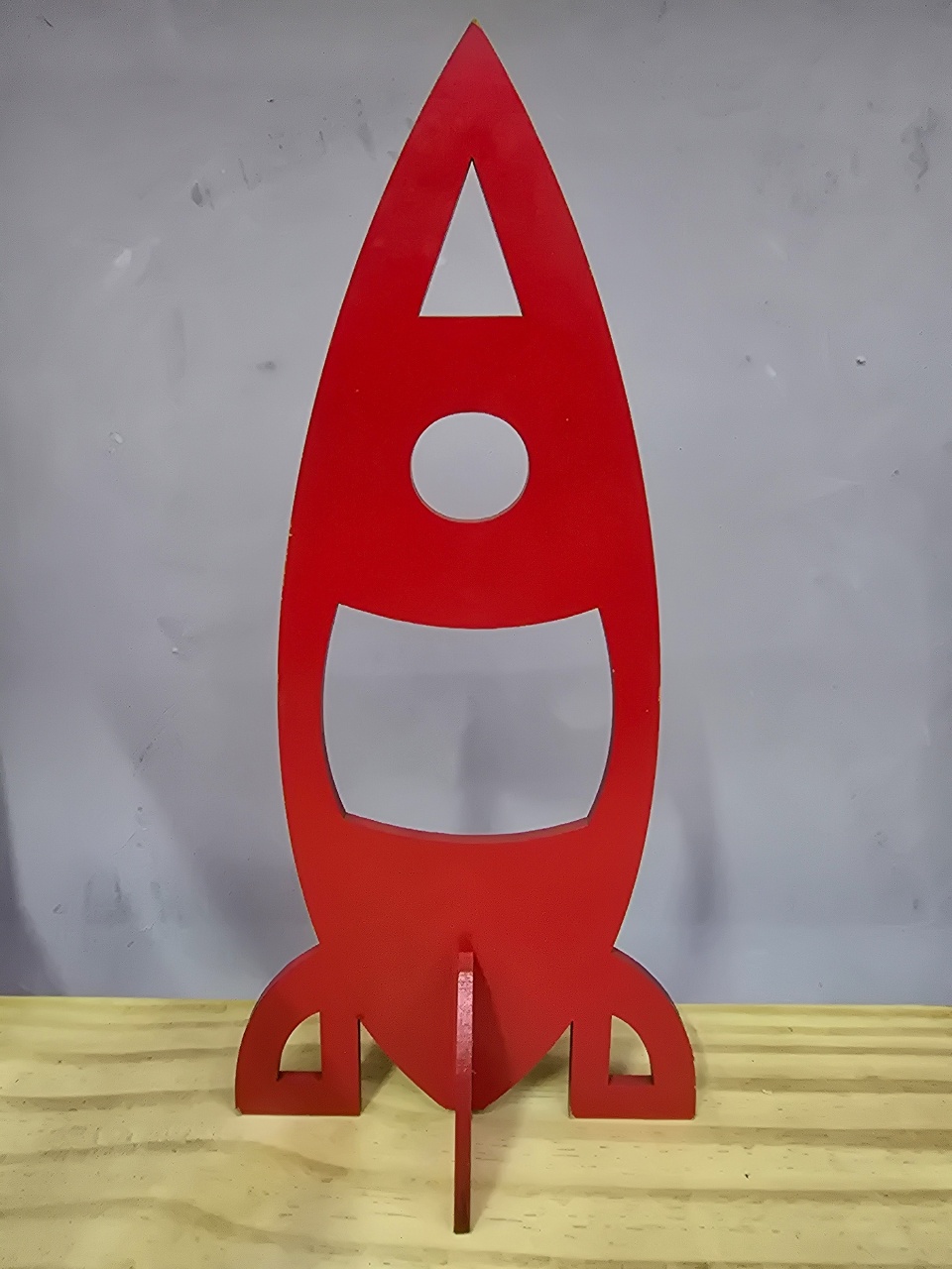 Display 3D Foguete Vermelho  - Pegue e Dekore