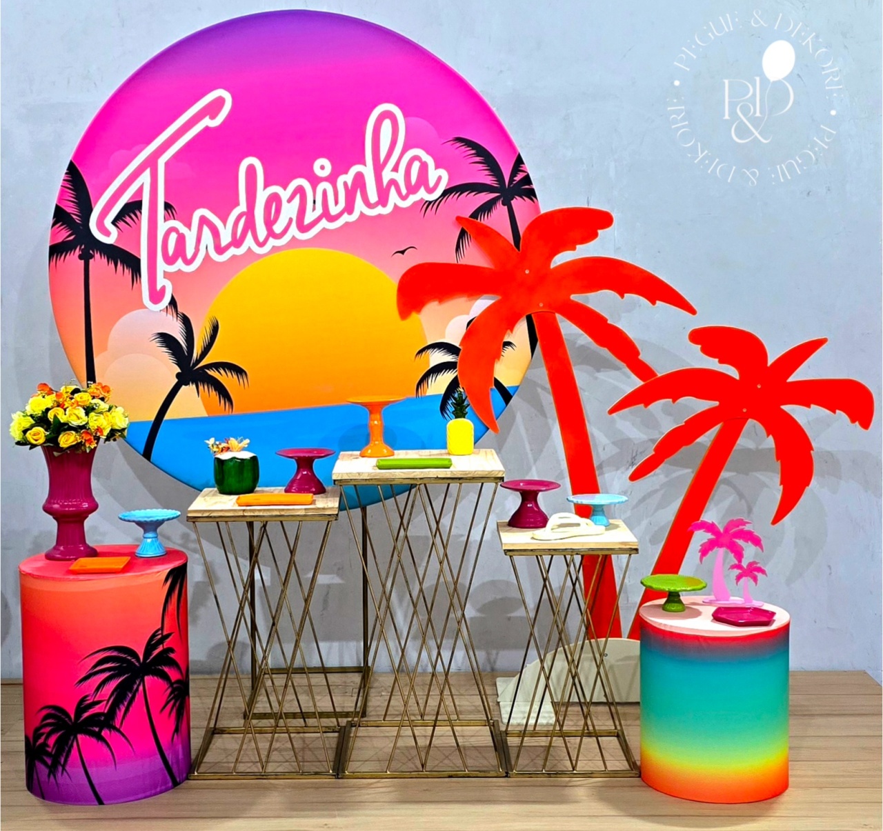 Kit Elegance Tardezinha Trançada/Coqueiro - Coleção: Praia & Diversão - Pegue e Dekore