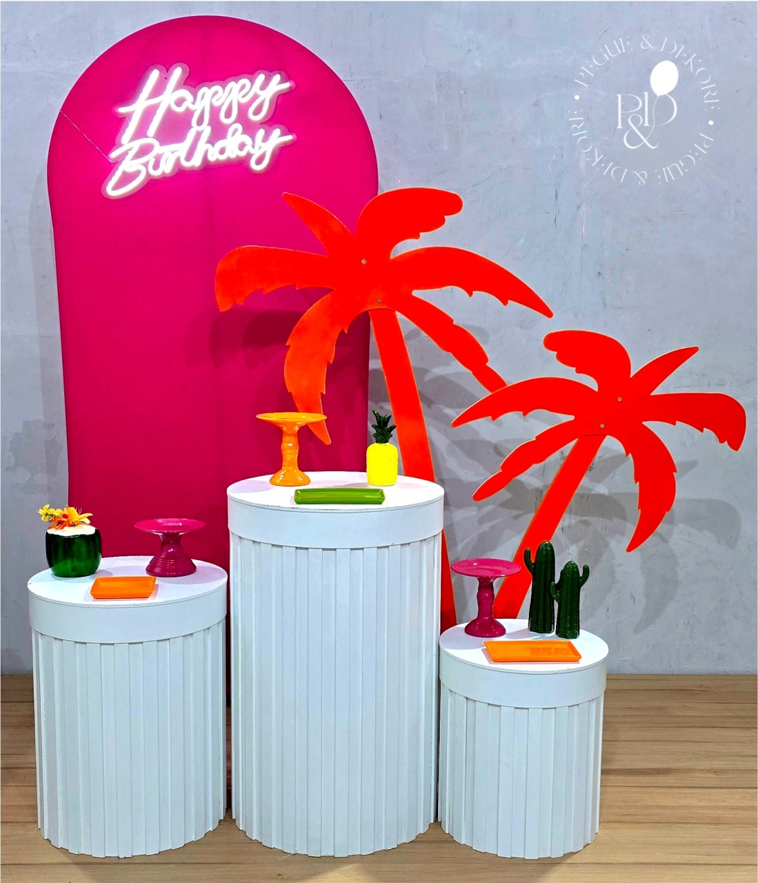 Kit Elegance Tardezinha Coqueiro - Coleção: Praia & Diversão - Pegue e Dekore