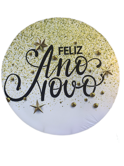 Painel Sublimado Ano Novo Dourado - Pegue e Dekore