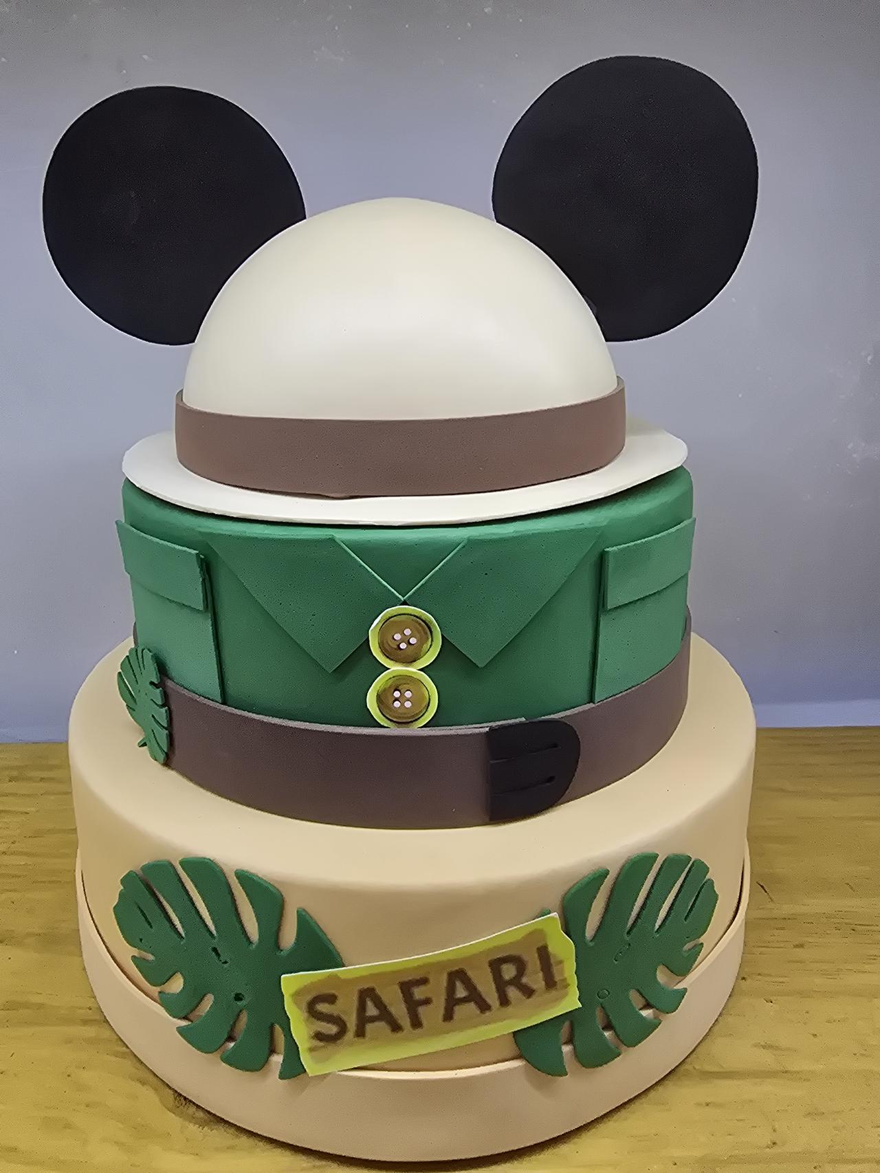 Bolo Fake Mickey Safari - Pegue e Dekore
