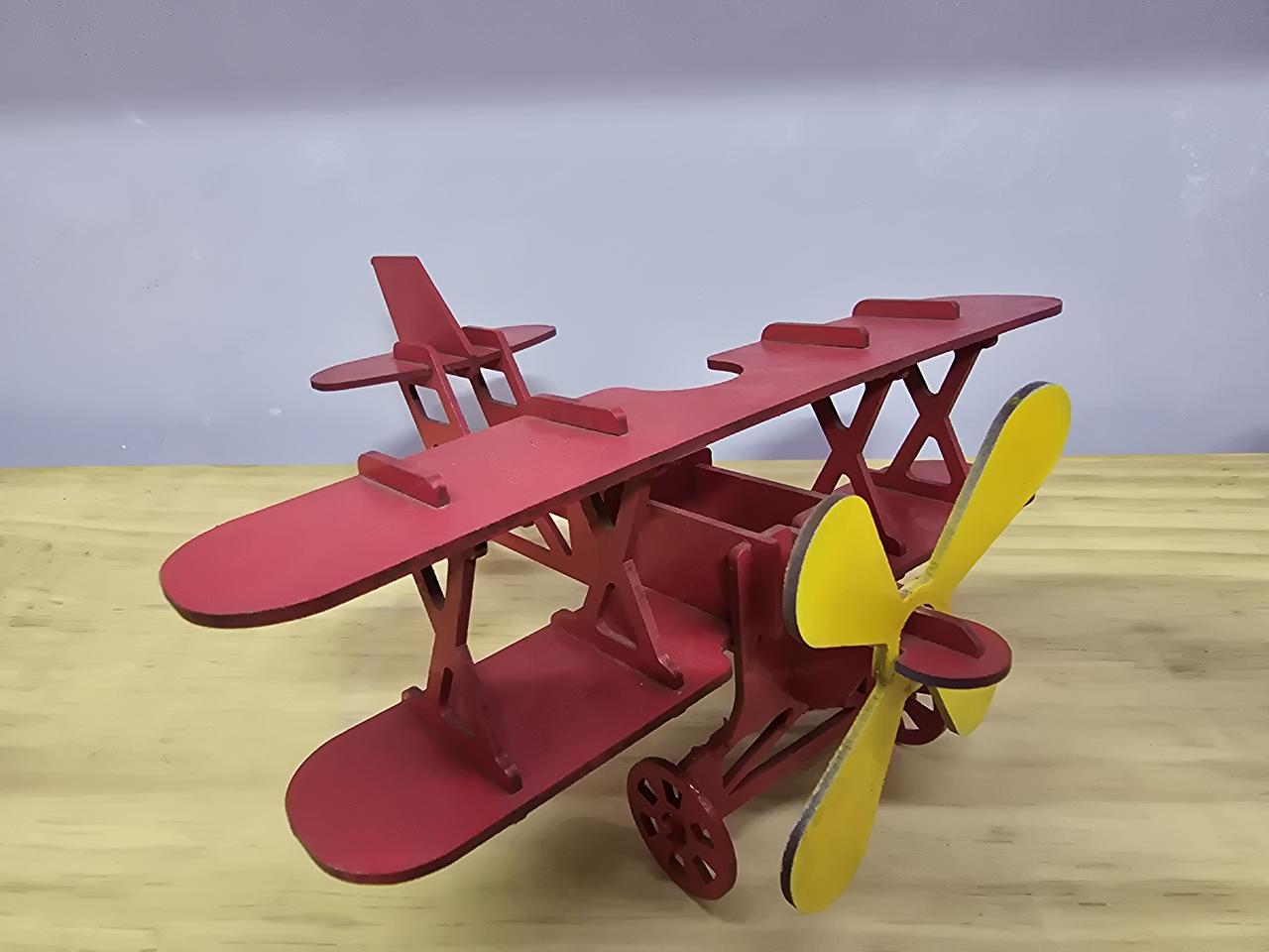 Display 3D Avião Vermelho - Pegue e Dekore