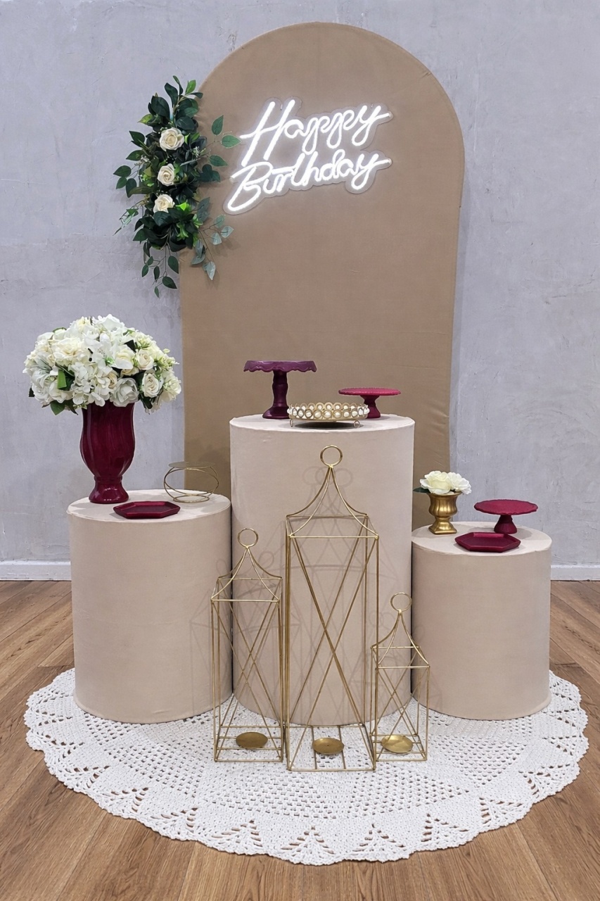 Kit Elegance Feminino Bege Com Marsala-Coleção Aura  - Pegue e Dekore