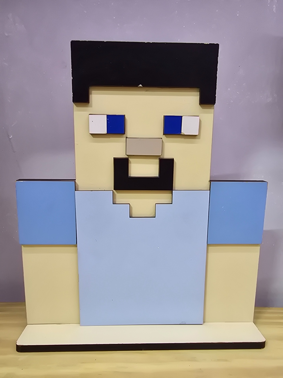 Display 3D Minecraft Azul - Pegue e Dekore