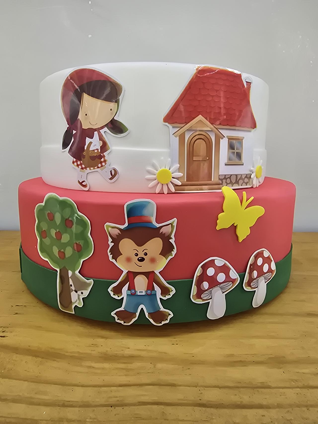 Bolo Fake Chapeuzinho Vermelho - Pegue e Dekore