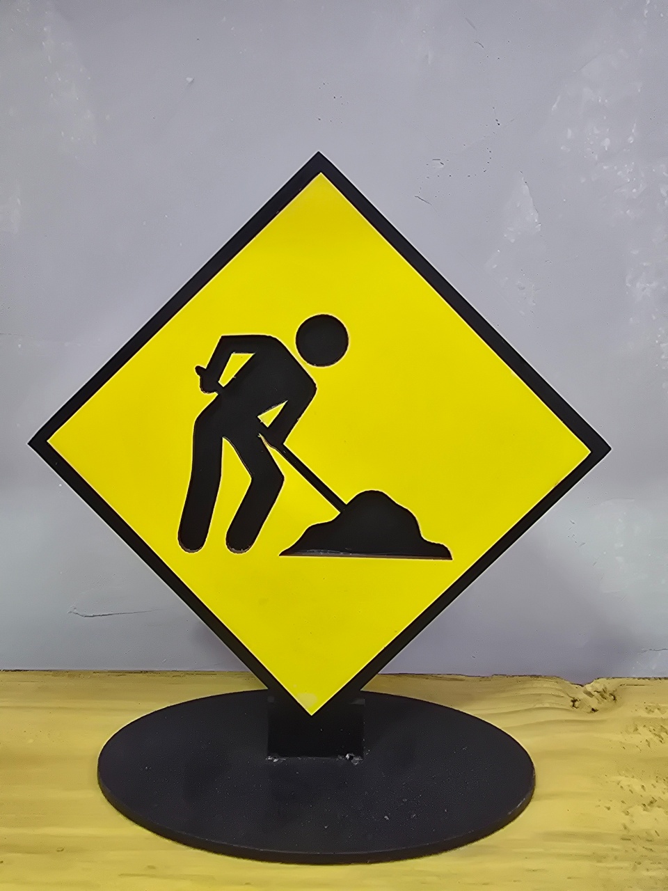 Display 3D Placa Sinalização de Obras - Pegue e Dekore