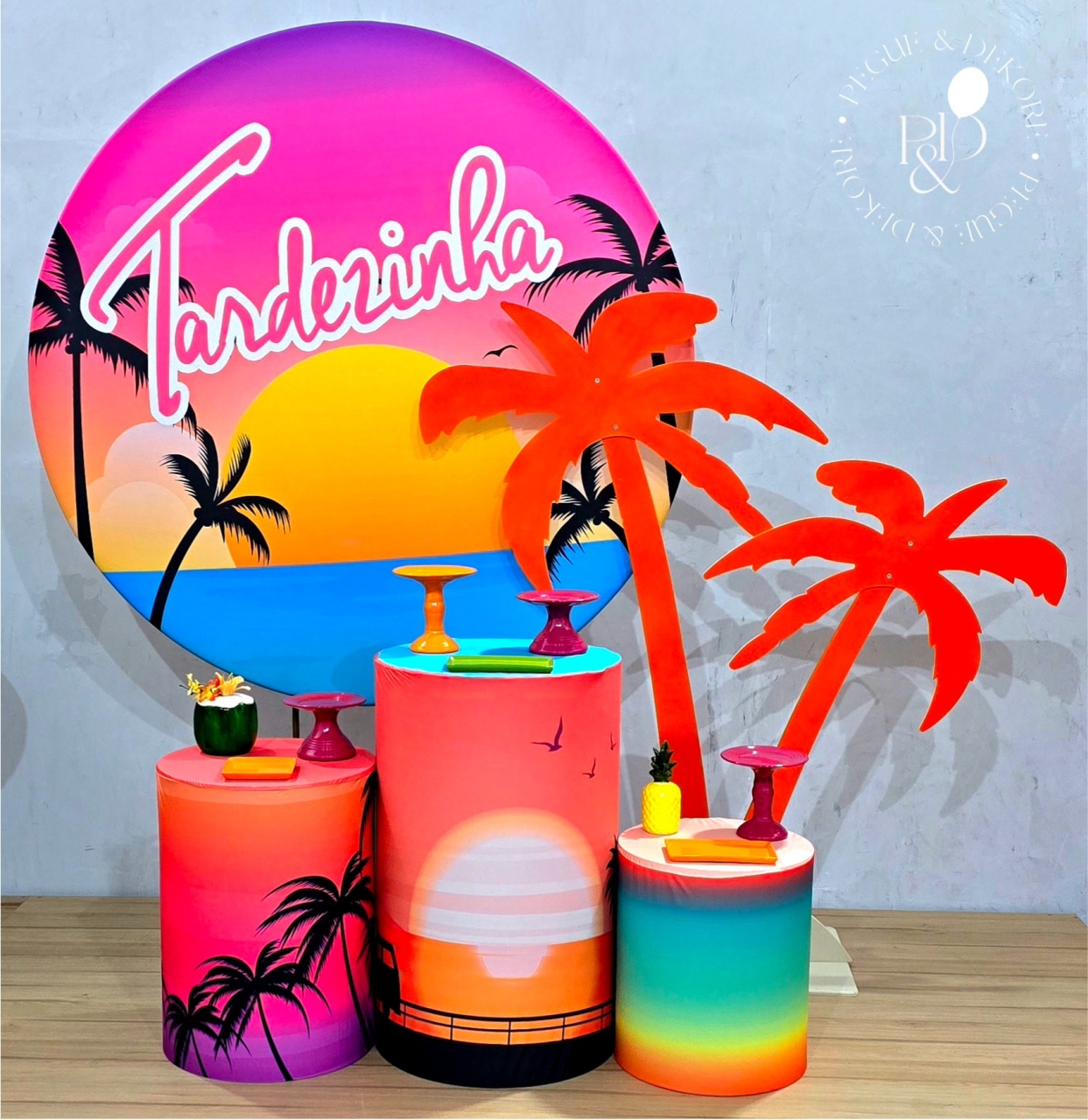 Kit Elegance Tardezinha/Coqueiro - Coleção: Praia & Diversão - Pegue e Dekore