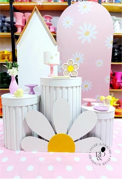 Kit Completo Flor Margarida Mod.2( Casinha/Ripado) - Pegue e Dekore