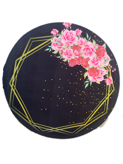 Painel Sublimado Floral Preto Com Rosa - Pegue e Dekore