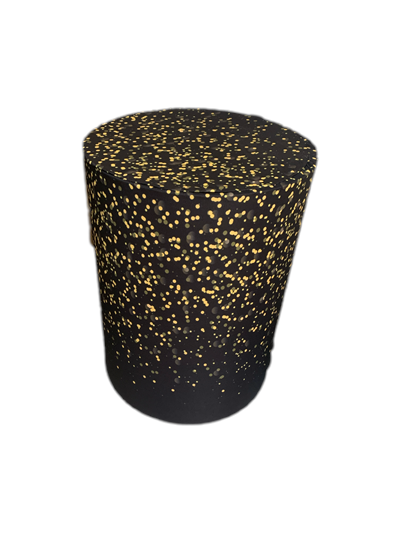 Capa de Cilindro Sublimada Preto Com Glitter Dourado M - Pegue e Dekore