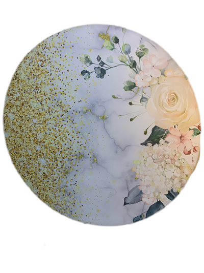Painel Sublimado Floral Mármore Dourado - Pegue e Dekore