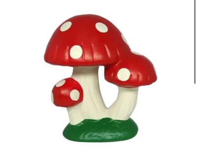 Cogumelo Triplo Cerâmica Vermelho - Pegue e Dekore