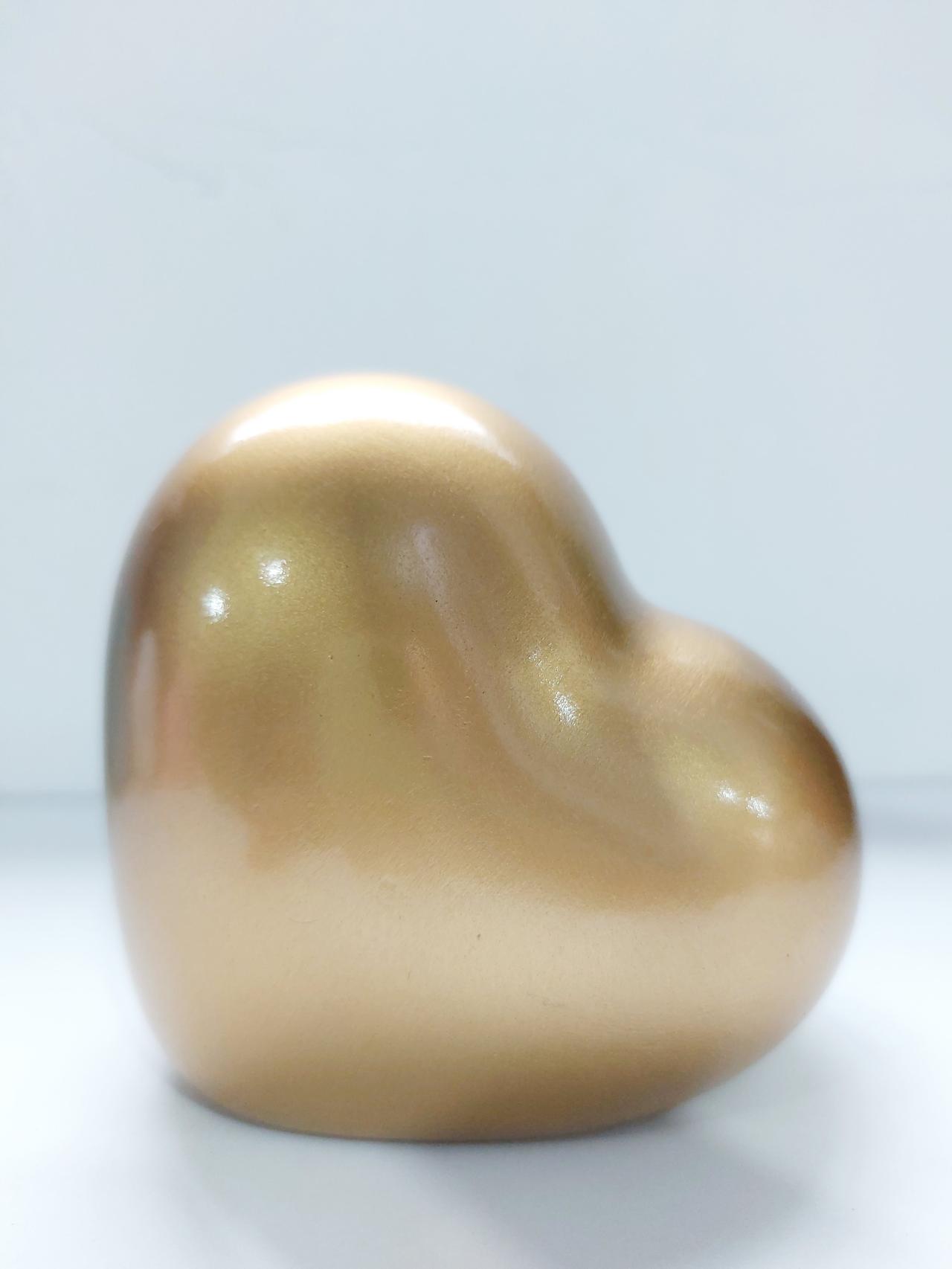 Coração Cerâmica P Dourado - Pegue e Dekore