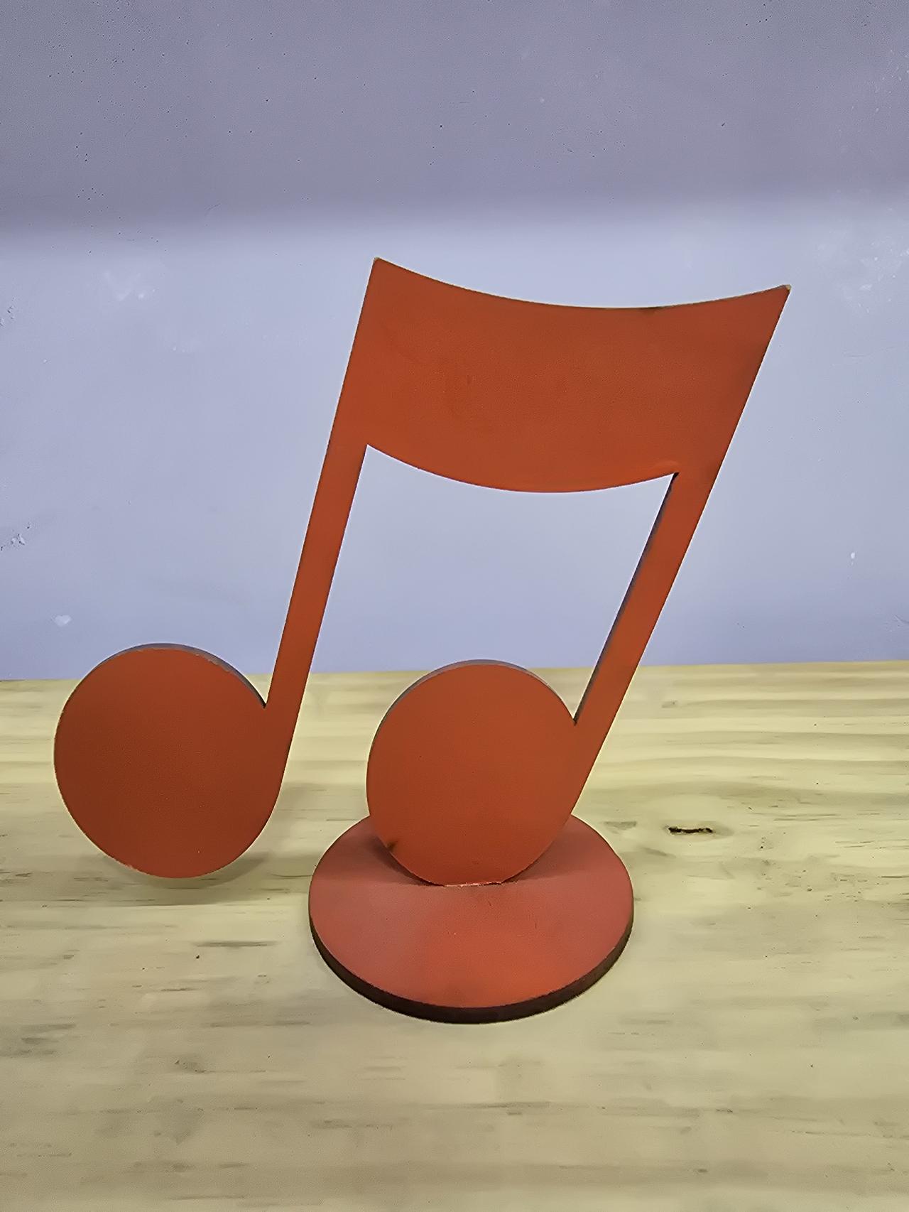Display 3D Nota Musical Laranja - Pegue e Dekore