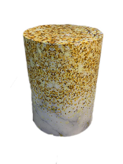 Capa de Cilindro Sublimada Glitter Dourado E Mármore M - Pegue e Dekore