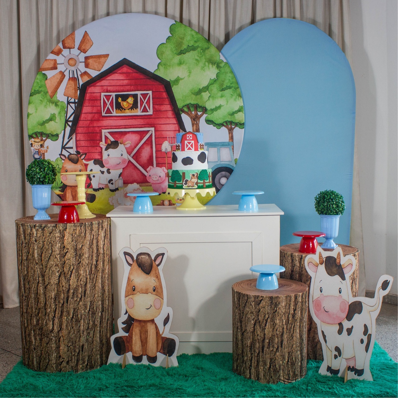 Decoração Fazendinha Celeiro Vermelho - Kit G. - Cultivar Sonhos