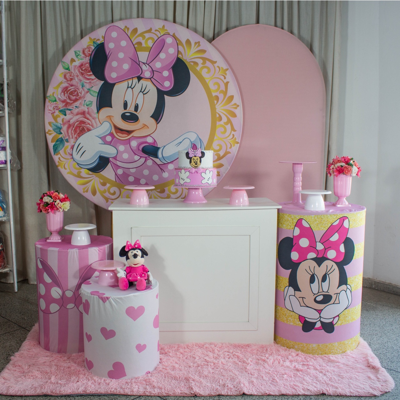 Decoração Minnie Rosa - Kit G. - Cultivar Sonhos