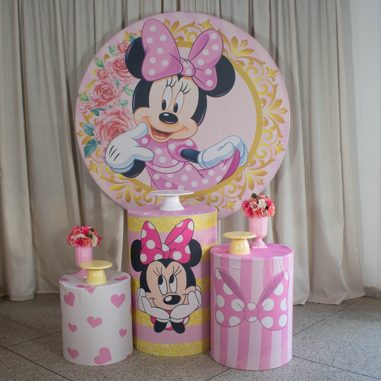 Decoração Minnie Rosa - Kit P. - Cultivar Sonhos