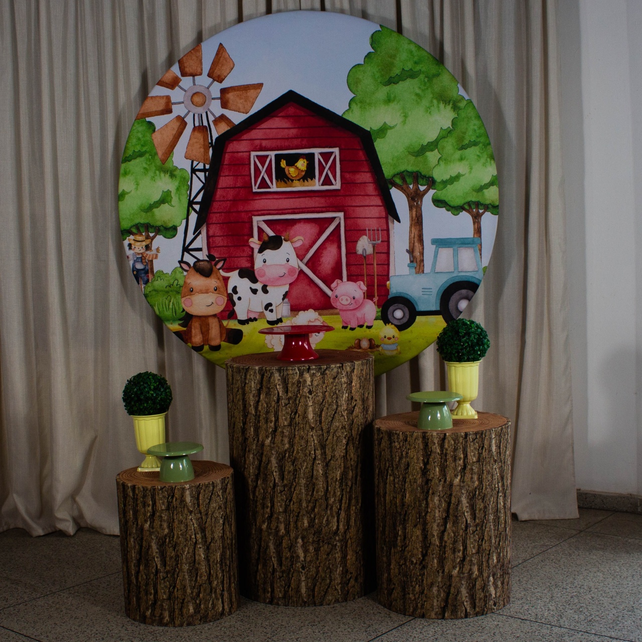 Decoração Fazendinha Celeiro Vermelho  - Kit P. - Cultivar Sonhos