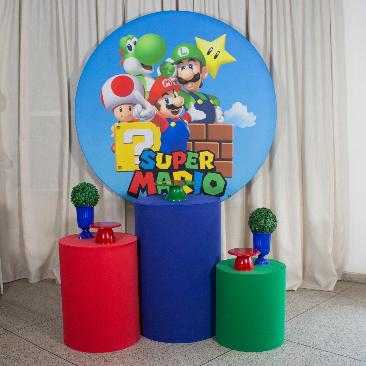Decoração Super Mario 1 Capas Lisas - Kit P. - Cultivar Sonhos