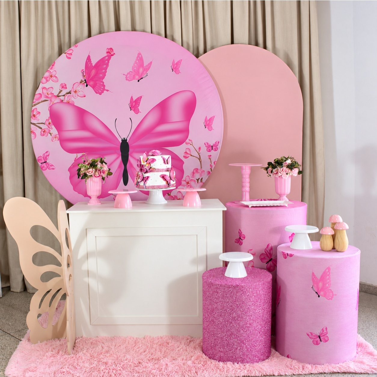Decoração Borboleta Rosa - Kit G. - Cultivar Sonhos