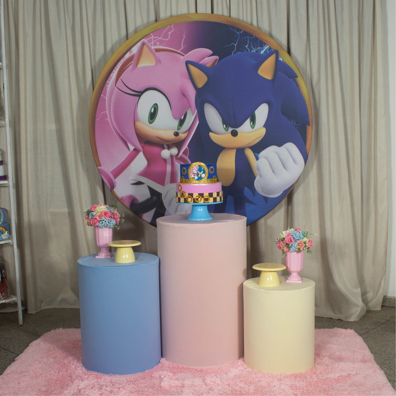 Decoração Sonic E Amy Rose - Kit M. - Cultivar Sonhos