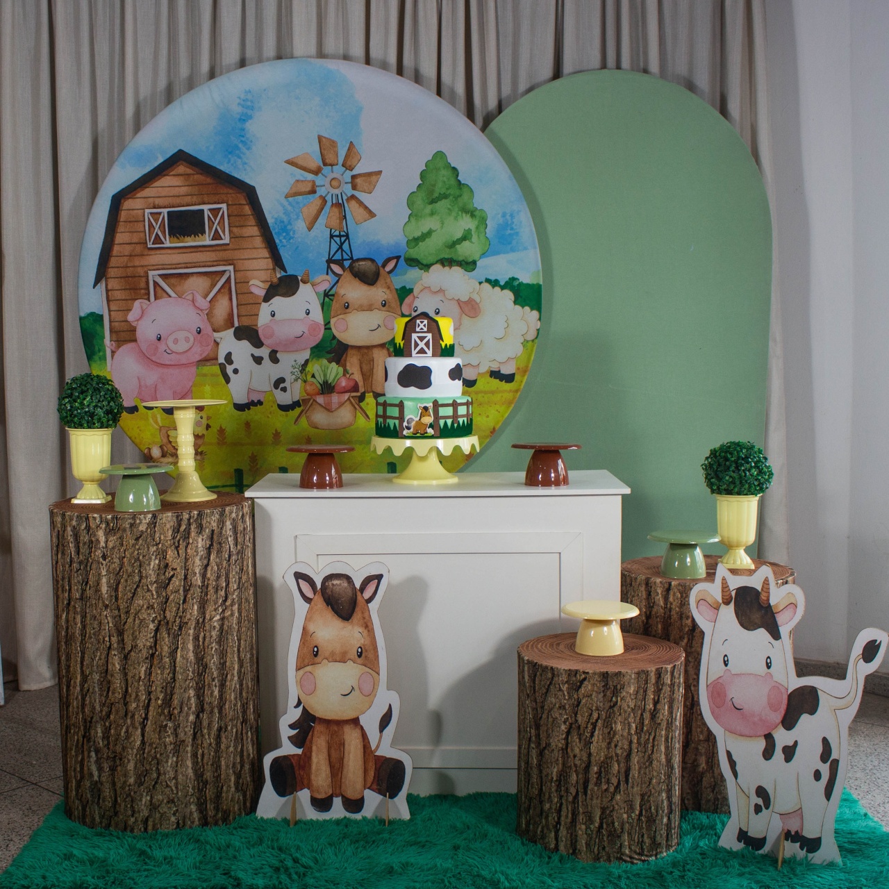 Decoração Fazendinha Celeiro Marrom - Kit G. - Cultivar Sonhos