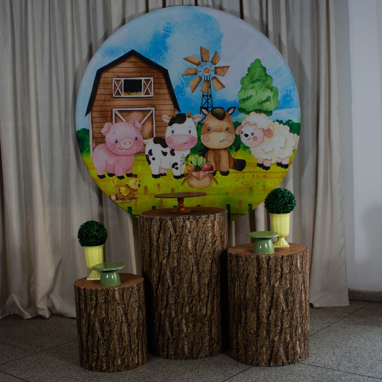 Decoração Fazendinha Celeiro Marrom  - Kit P. - Cultivar Sonhos