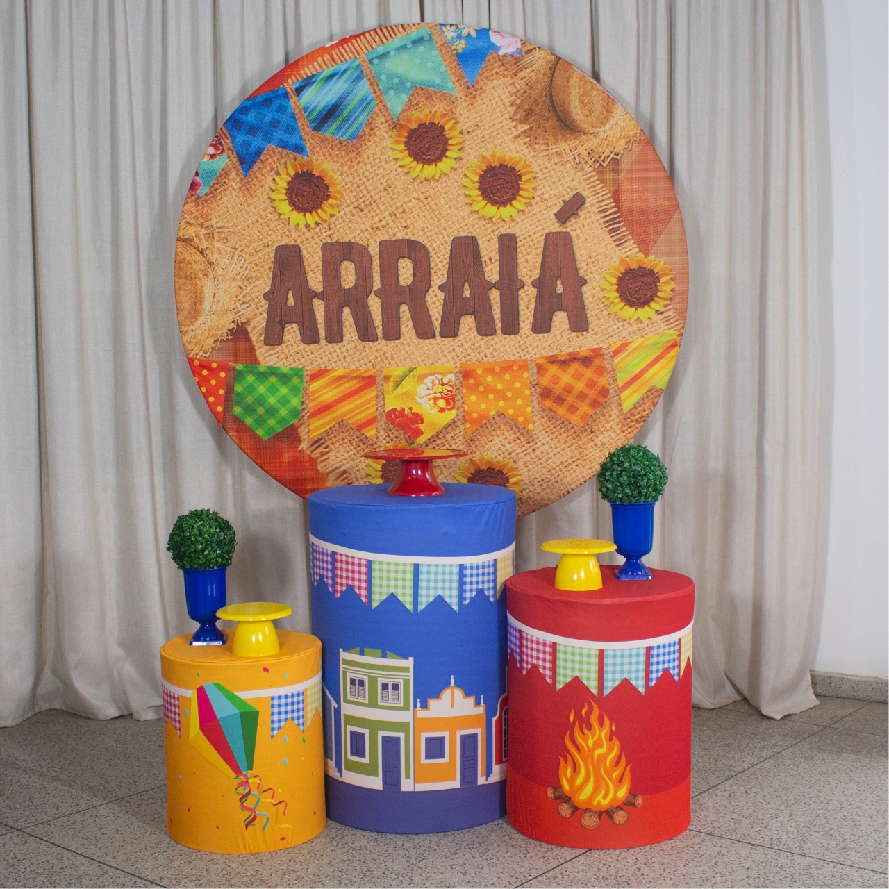 Decoração Arraia Colorido Com Verdinhos- Kit P. - Cultivar Sonhos