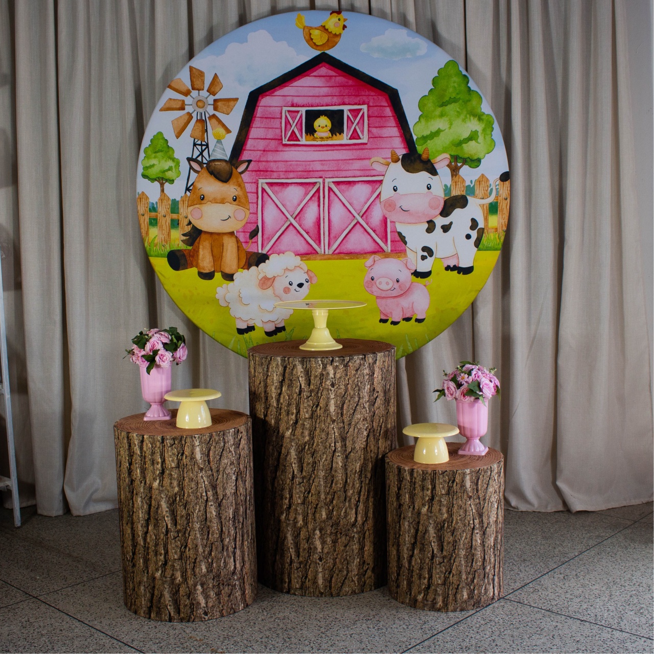 Decoração Fazendinha Rosa - Kit P. - Cultivar Sonhos