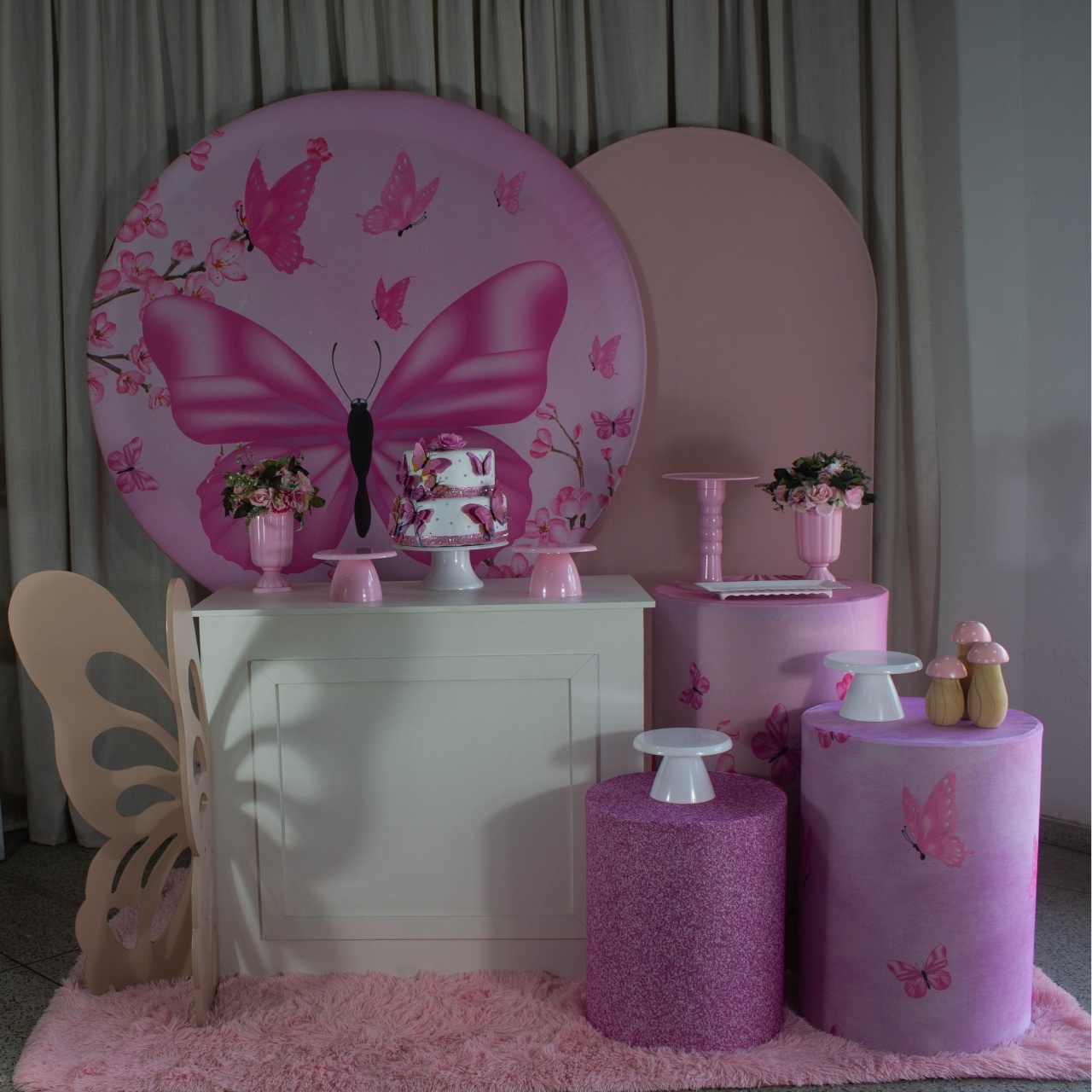 Decoração Borboleta Rosa - Kit G. - Cultivar Sonhos