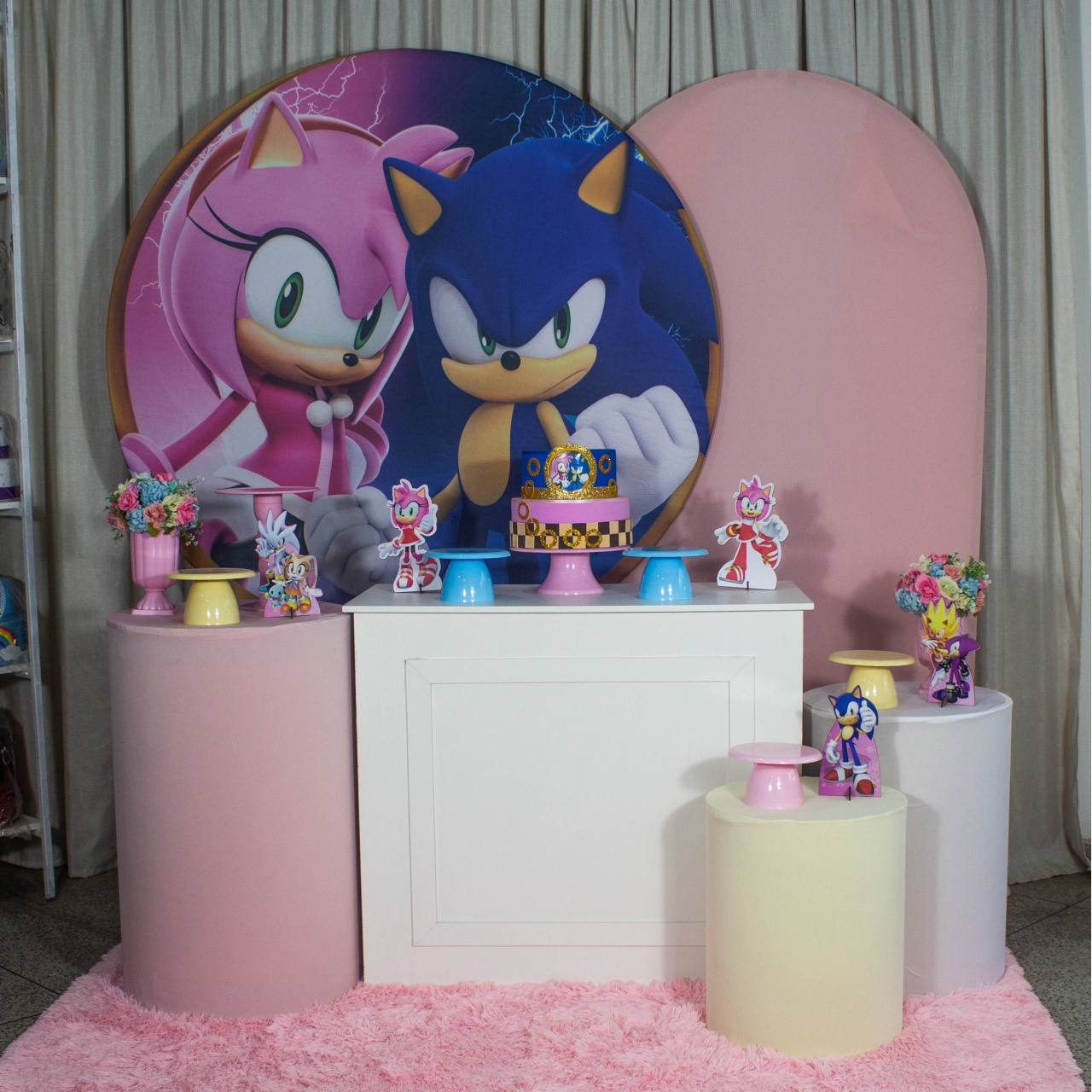 Decoração Sonic E Amy Rose - Kit G. - Cultivar Sonhos