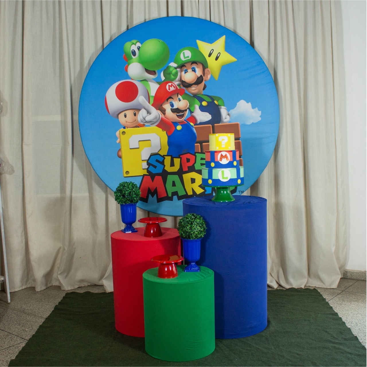 Decoração Super Mario 1 Capas Lisas - Kit M. - Cultivar Sonhos