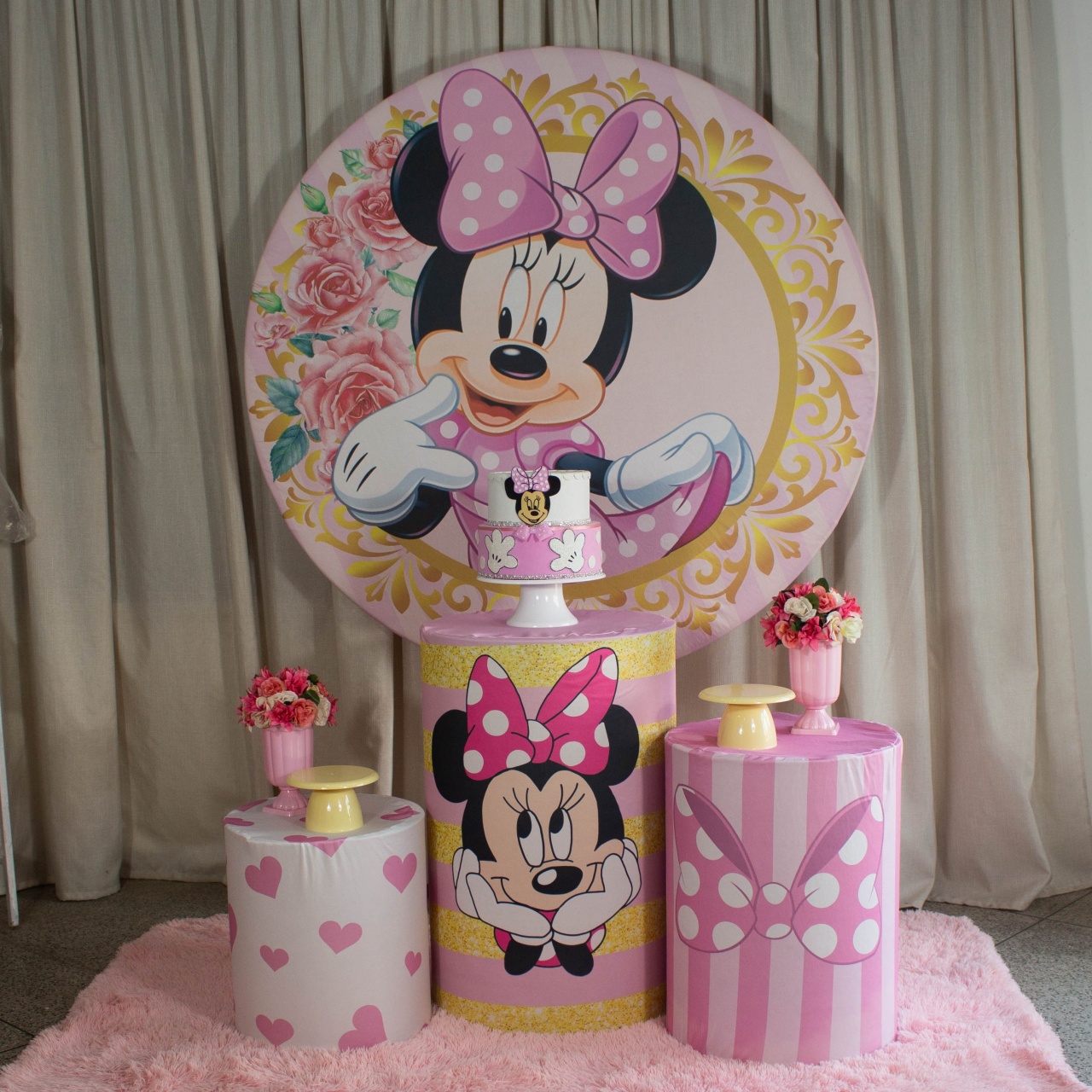 Decoração Minnie Rosa - Kit M. - Cultivar Sonhos