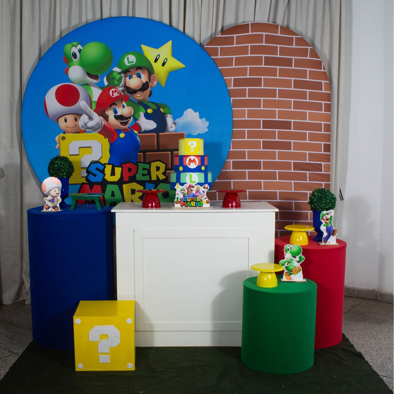 Decoração Super Mario 1 Capas Lisas - Kit G. - Cultivar Sonhos