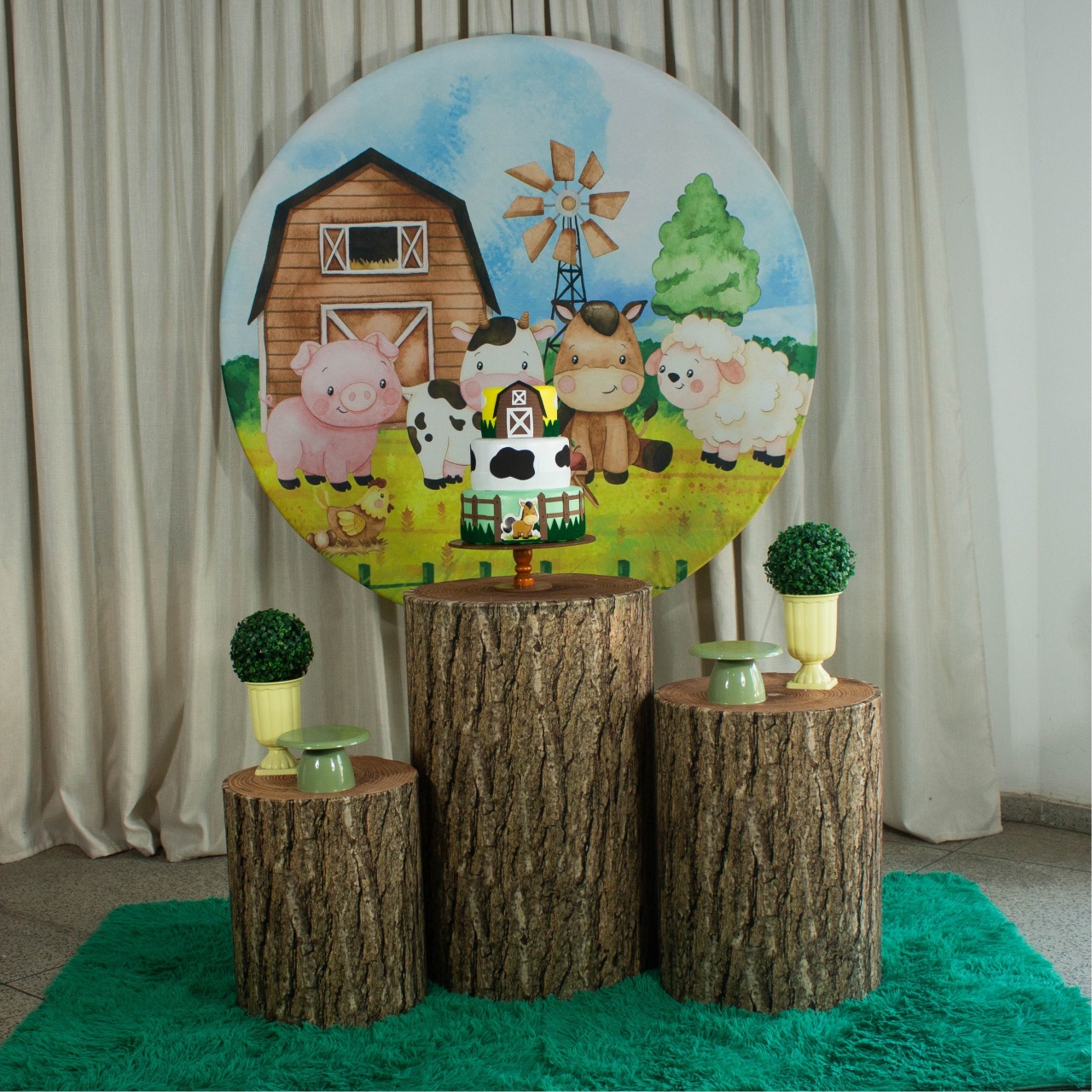 Decoração Fazendinha Celeiro Marrom - Kit M. - Cultivar Sonhos