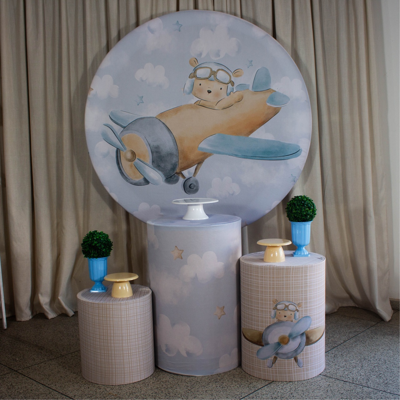Decoração Ursinho Aviador - Kit P. - Cultivar Sonhos