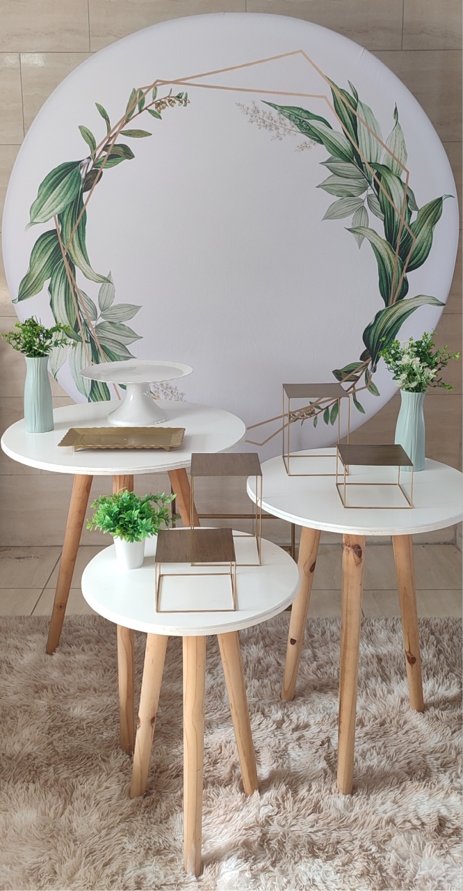 Decoração Folhas Com Mesas Pes Palito - Cultivar Sonhos