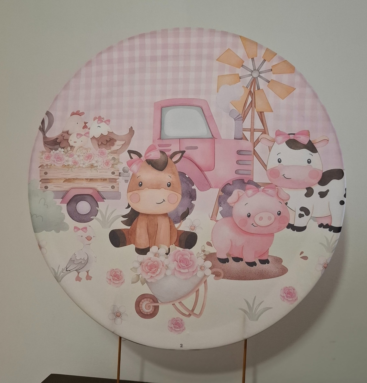 Capa Painel Fazendinha Rosa - Mimo Mini Festa na Mesa