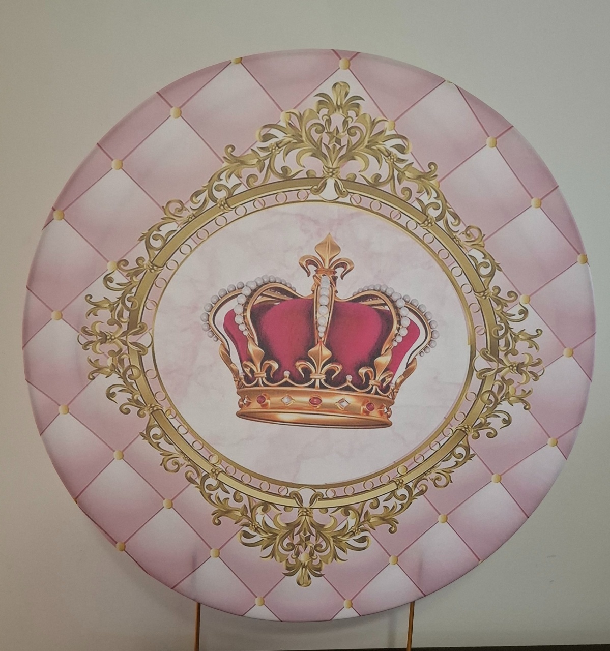 Capa Painel Coroa Rosa - Mimo Mini Festa na Mesa