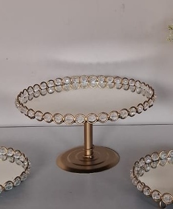 Boleira Ferro Dourado Cristal - Mimo Mini Festa na Mesa