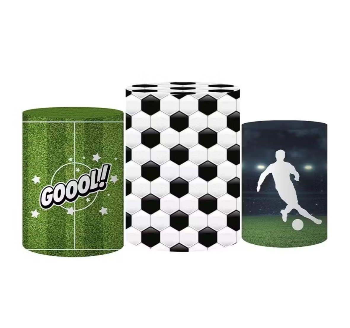 Trio Capas de Cilindros Futebol - Dona Amora Decoração 