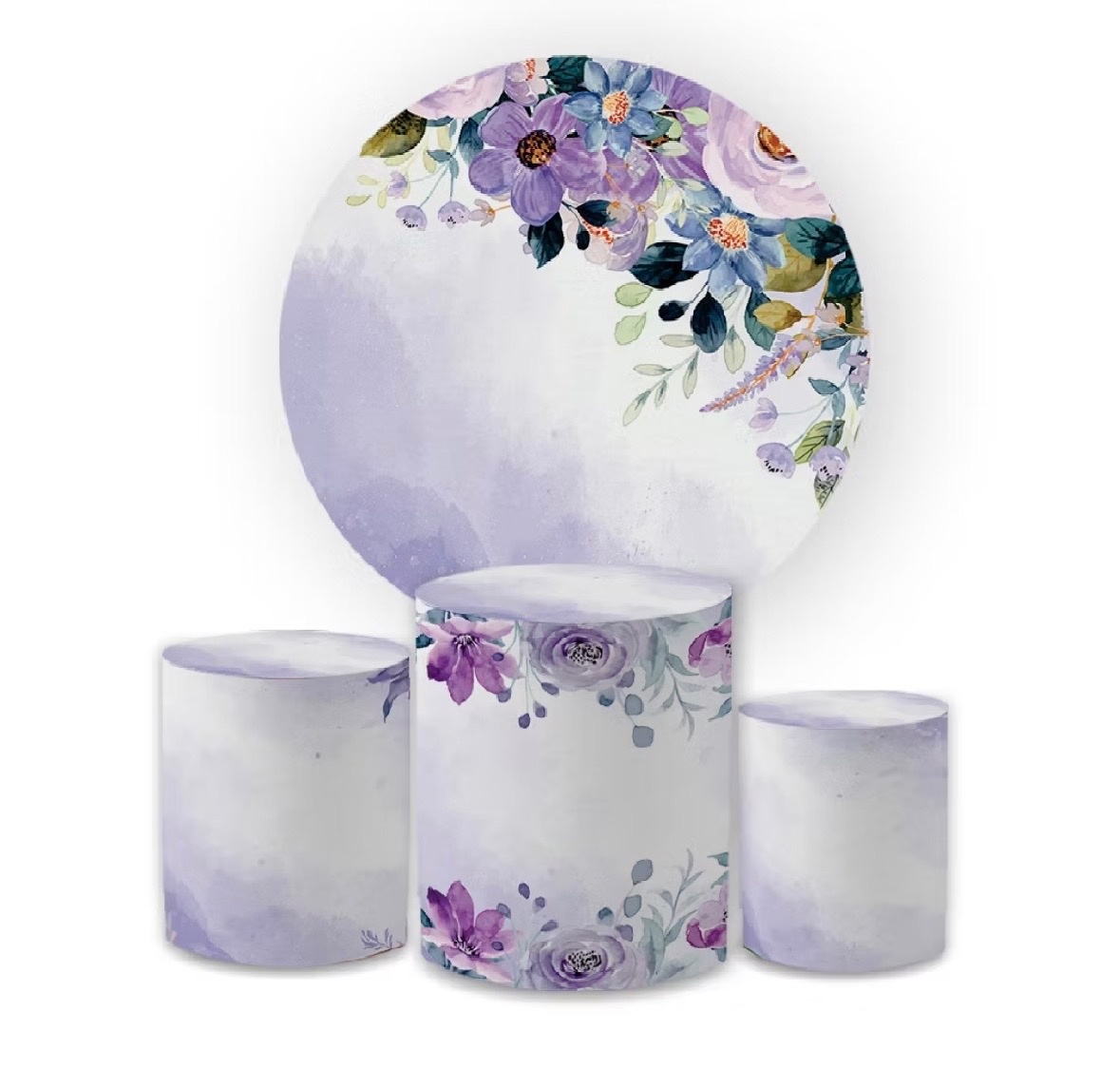 Kit Capa Branco Lilás Flores - Dona Amora Decoração 