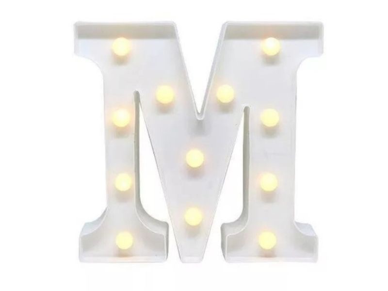 Letra M Led   - Dona Amora Decoração 