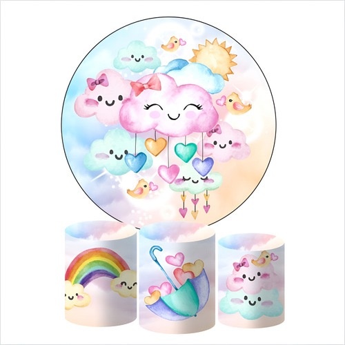Kit Capa Painel Chuva de Amor 2 - Dona Amora Decoração 